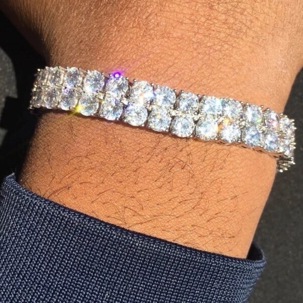26ct Double Row Tennis Bracelet - Picture 1 of 9